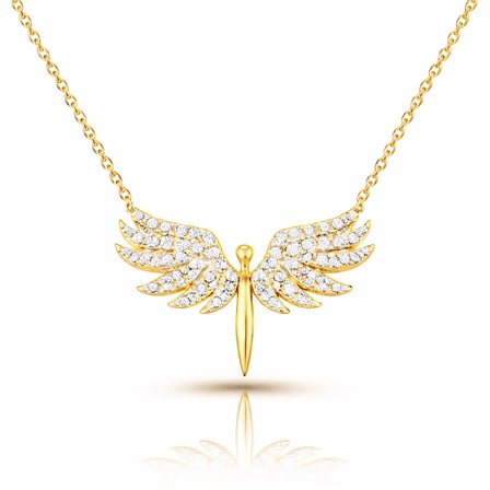 925 Ayar Gümüş Gold Mikail Meleği Kadın Kolye