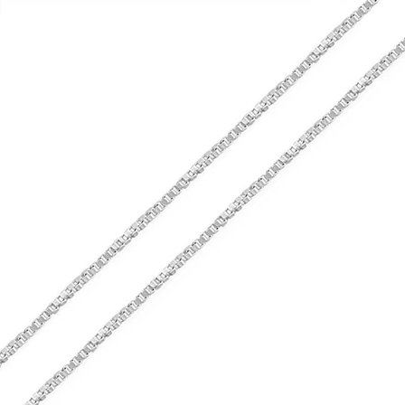 925 Ayar Gümüş 45 cm Geometrik Kare Küp Kadın Kolye Zinciri (1 mm)
