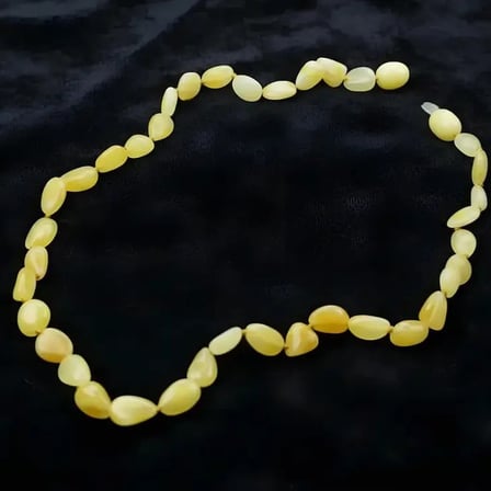 Limon Renkli Damla Kehribar Bebek Kolye