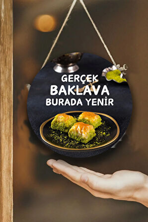 Baklava Salonu Duvar, Kapı, Tek Taraflı Askılı Pano Karşılama Tabelası, Baklava Dükkan Süsü