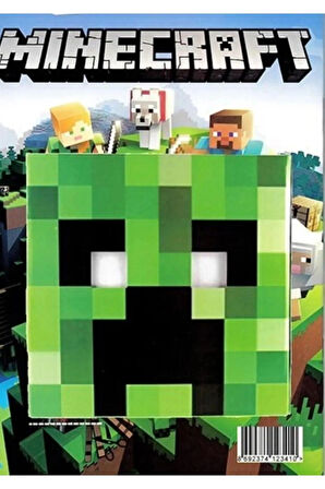 Boyama Kitabı Minecraft Stickerlı (Arka Kapak Kesilerek Maskeli )Boyanacak Sayfa Sayısı 16