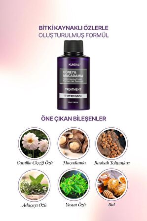 Protein Destekli Besleyici Saç Kremi Kundal Honey&Macadamia Protein Treatment 100ml (White Musk)