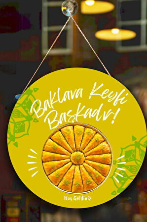 Baklava Salonu Duvar, Kapı, Tek Taraflı Askılı Pano Karşılama Tabelası, Baklava Dükkan Süsü