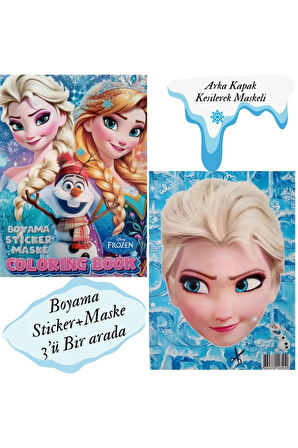 Frozen Elsa Karlar Ülkesi Boyama Kitabı Stickerli Boyanacak Sayfa Sayısı 16 Arka Kapak Maskeli