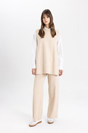 DeFacto Triko Pantolon Straight Fit Geniş Bol Paça C2088AX24SPBG662