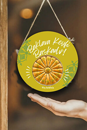 Baklava Salonu Duvar, Kapı, Çift Taraflı Askılı Pano Karşılama Tabelası, Baklava Dükkan Süsü