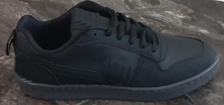 Siyah Court Bağcıklı Erkek Sneaker Spor Ayakkabısı