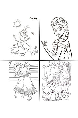 Frozen Boyama Kitabı 20 Stickerlı Arka Kapak Kesilerek Maskeli & Çift Taraflı Frozen Folyo Balon