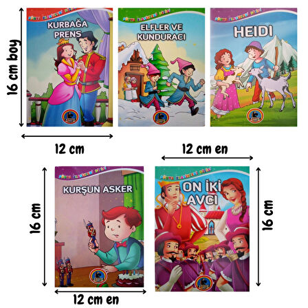 Dünya Klasikleri Hikaye Kitap Dizisi 5'Li Set 16 sayfa Renkli Resimli Mini Baş Ucu Kitabı 12*16cm