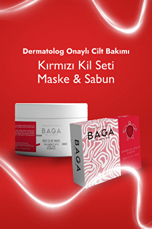 Baga Kırmızı Kil Seti Maske & Sabun