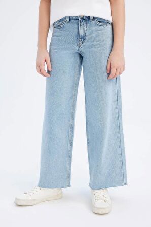 Kız Çocuk Wide Leg Geniş Paça Jean Pantolon