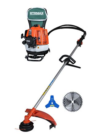 RTM9640 Benzinli Sırt Tipi Tırpan 63Cc 3.0Hp (Tırpan Bıçağı,Misina Başlığı,Tırpan Testeresi Hediye)
