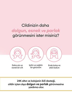 24 K Altın ve Kolajen İçeren Kırışıklık Karşıtı Hidrojel Maske 24K Prime Gold Collagen Hydrogel Mask
