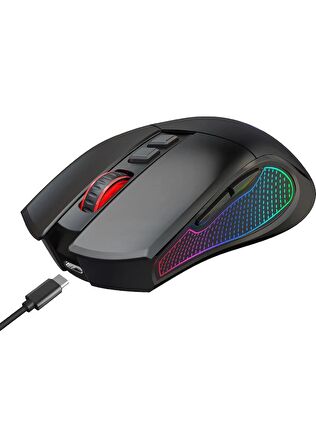 Claw's Crossfire Air V1 Kablosuz 10000 Dpi Pixart PMW3325 Sensör Makro Yazılımlı Chromatic RGB Kablosuz Gaming Mouse - Siyah (2.4G + BT + Type-C Tri Mod)