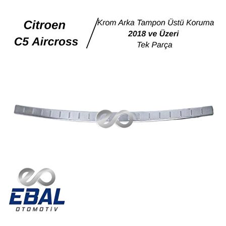 Citroen C5 Aircross Krom Arka Tampon Üstü Koruma 2018> Paslanmaz Çelik