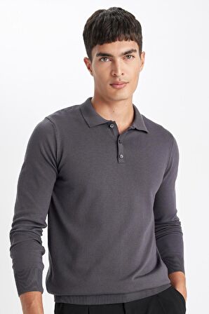 DeFacto Standart Fit Polo Yaka Kazak D0454AX24AUAR86
