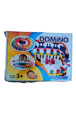 Domino Taşı Renkli Ahşap 100 Parça Eğlence Oyun Seti