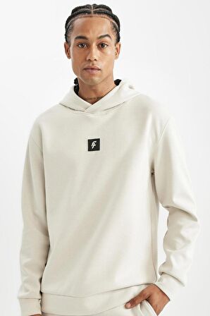 DeFactoFit Standart Fit Kapüşonlu Skuba Dalgıç Kumaş Sporcu Sweatshirt B4758AX24AUBG721