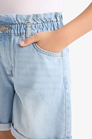 DeFacto Kız Çocuk Paperbag Jean Şort B8113A825SMNM63