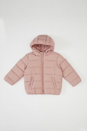 DeFacto Kız Bebek Kapüşonlu Su itici Kumaş Şişme Mont C5317A524AUBR154