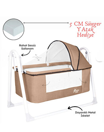 babydoor Nest First Class Portatif Sepet Beşik Silinebilir Kumaş 5 CM SÜNGER YATAK Hediyeli