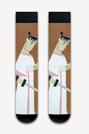 Samurai Jack Desenli Unisex Çorap