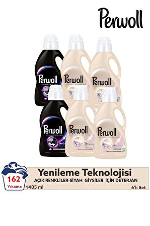 Perwoll Yenileme Beyazlar 4x 1.485 ml 27 Yıkama & Siyahlar 2x   1.485 ml 27 Yıkama 6'lı Set (162Yıkama )