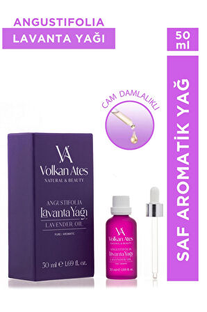 Volkan Ates Natural & Beauty Lavandula Angustifolia Saf Lavanta Yağı Cam Damlalıklı 50 ml