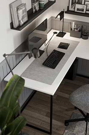 Bofigo Çalışma Masası Ofis Masası Köşe Masa Bilgisayar Masası Odin Beyaz