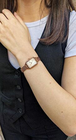 Lee Cooper LC07815 Dikdörtgen 6 Renk Hasır Kordon Kadın Kol Saati 