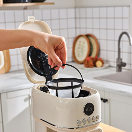 Karaca Multibrew Retro Filtre Kahve Makinesi Cream
