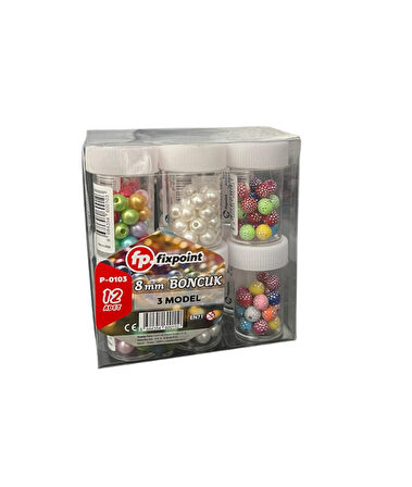 P-0103 Boncuk 8MM 2 Tüp (40-50 Adet)