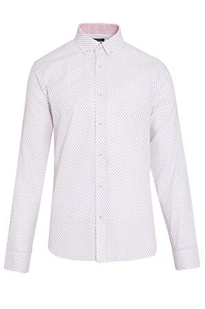 Kiremit Baskılı Slim Fit Gömlek | S