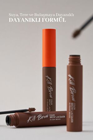 Yoğun Pigmentli, Üçgen Fırça Uçlu Kaş Maskarası Clio Kill Brow Color Brow Lacquer (05 Gray Brown)