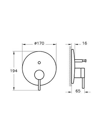 Vitra Origin A42620 Ankastre Banyo Bataryası