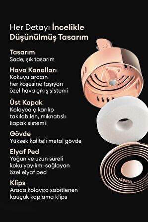 Klipsli Araba Kokusu Silver (Black Cherry) KUNDAL Vent-Clip Car Diffuser Silver