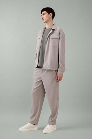 DeFacto Yazlık Kumaş Pantolon Tapered Fit Normal Kesim Düz Paça Her Yöne Esneyen B6584AX24SPGR207