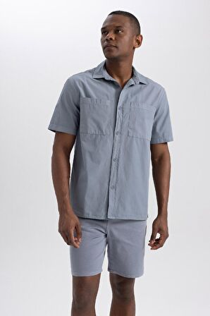 DeFacto Relax Fit Pamuklu Kısa Kollu Gömlek B0833AX23HSGR489