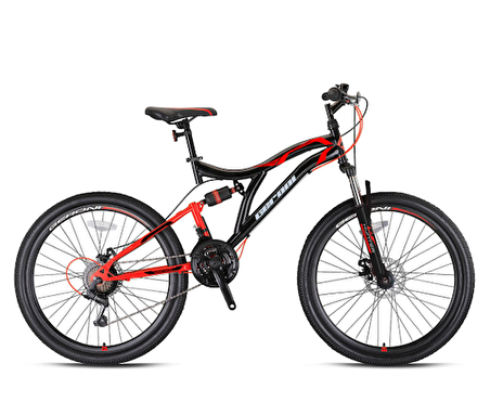 HUNTER - 24" - MTB - 15' - 21 Vites - M.Disc - Siyah/Gri-Kırmızı