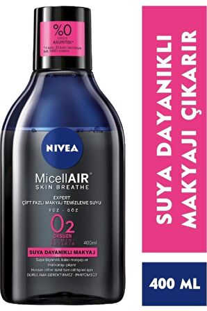 Nivea Micellar Expert Çift Fazlı Suya Dayanıklı Makyaj Temizleme Suyu 400 ml