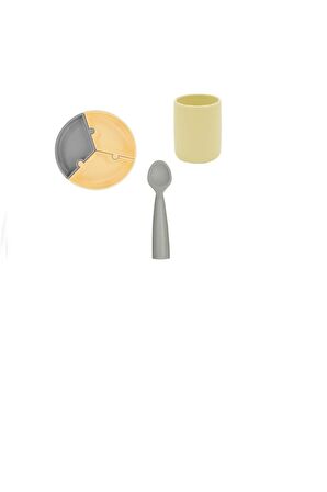 Sarı Gri Yemek Seti