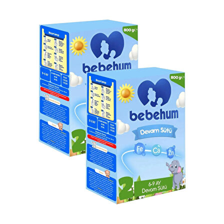 Bebehum 2 No Devam Sütü 6-9 Ay 800 gr x 2 Adet