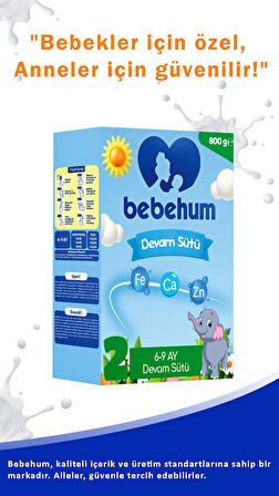 Bebehum 2 No Devam Sütü 6-9 Ay 800 gr x 2 Adet