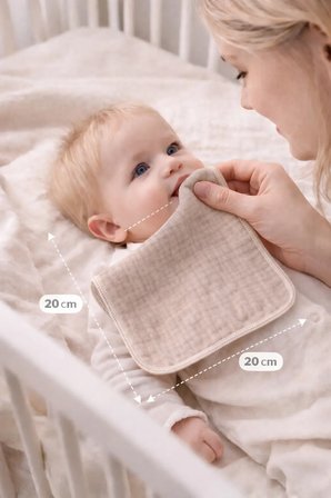 %100 Pamuklu Bebek Müslin Ağız Mendili - 8 Li - Bej %100 Pamuk