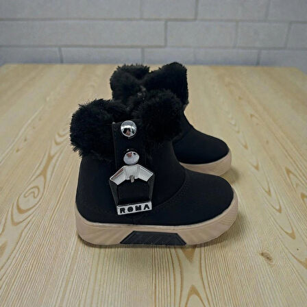 UNISEX ÇOCUK KAYMAZ TABAN TÜY DETAYLI BOT 