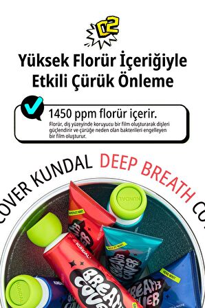 Bitkisel Özlü, Nane Aromalı Diş Macunu KUNDAL Deep Breath Cover Toothpaste (Grapefruit Mint)