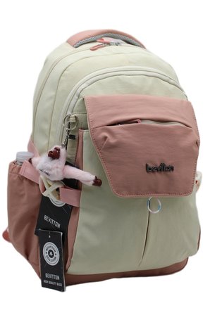 Suya Dayanıklı Kumaş Okul Çantası Unisex Günlük Okul Sırt Çantası 2601 Bej-Pudra