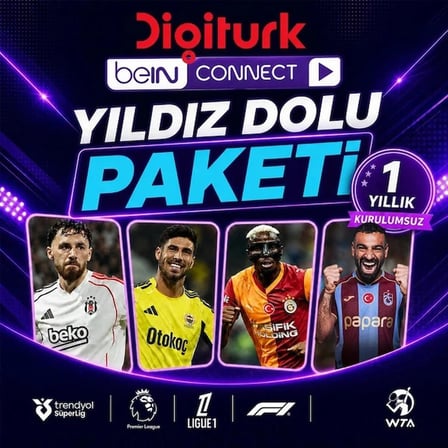 Digiturk 1 Yıllık Süper Lig Paketi (Web, Cep, Tablet, Smart TV, Apple TV 4K, Android TV) Kurulumsuz