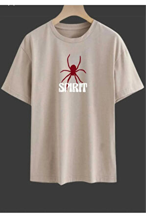 malkoçbey spirint baskılı oversize unisex basic t-shirt