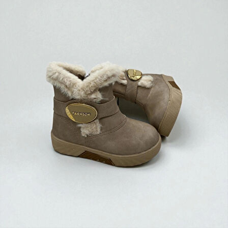 KIZ ÇOCUK TOKA DETAYLI BEJ RENK KAYMAZ TABAN BOT 